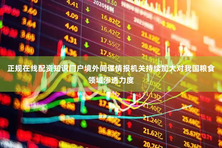 正规在线配资知识门户境外间谍情报机关持续加大对我国粮食领域渗透力度